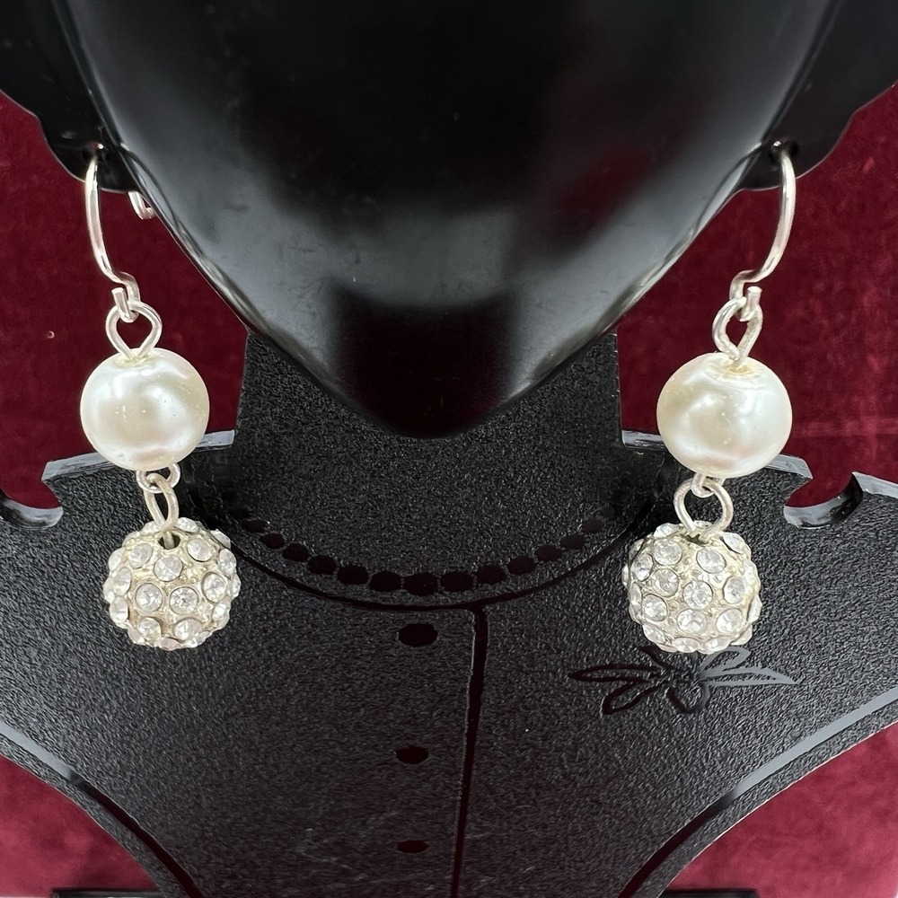 Vieste Rosa Womens Simulated Pearl Round‎ Drop Earrings